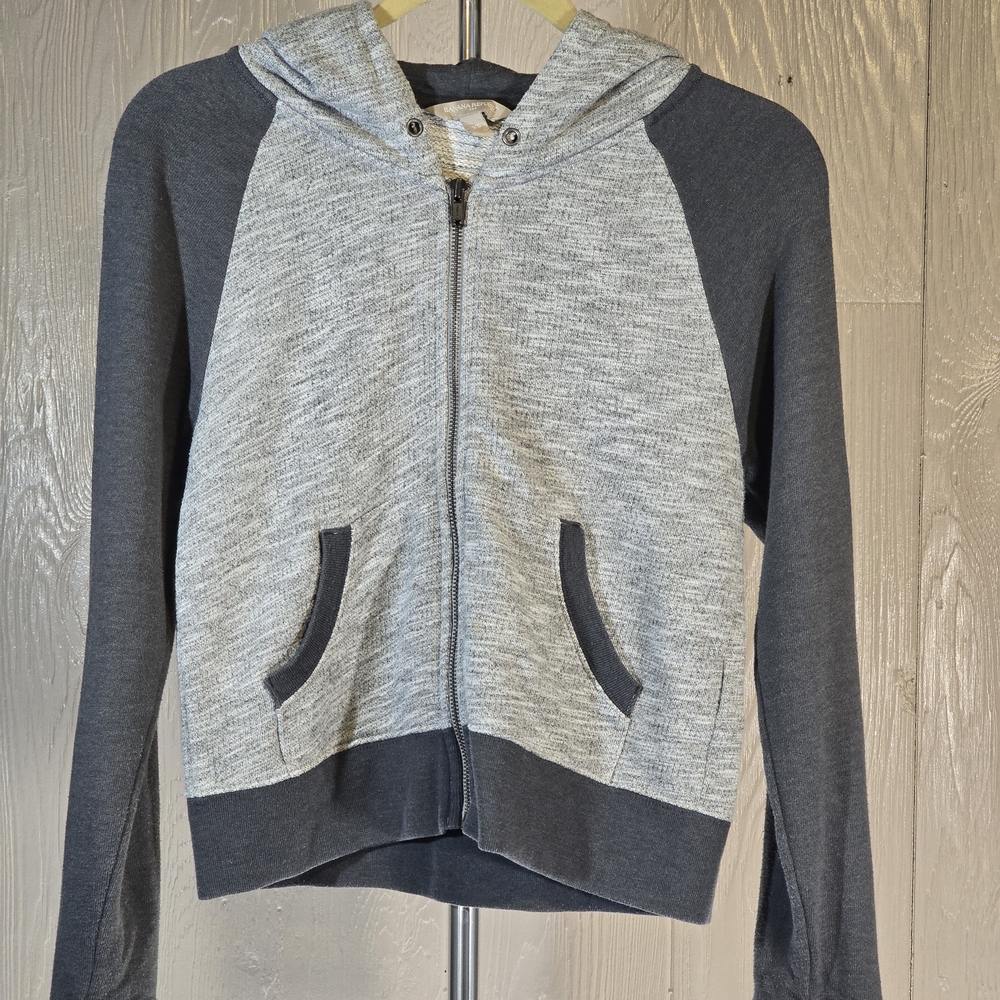 Banana Republic Black and White Textured Zip Up Hoodie